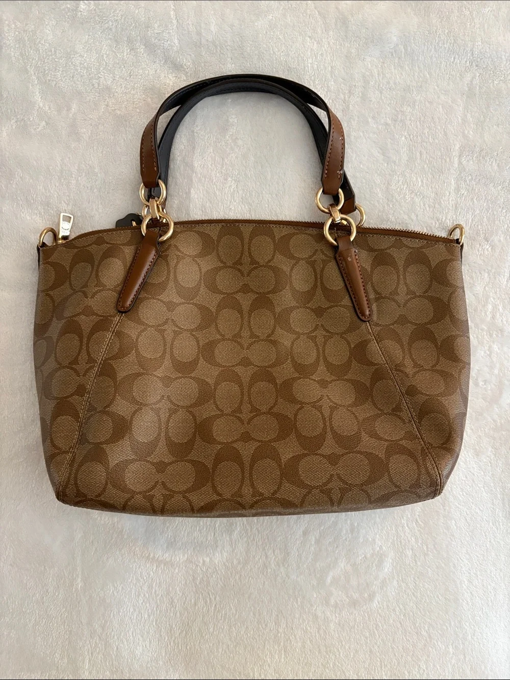 COACH Brown Signature Canvas Tote & Wallet